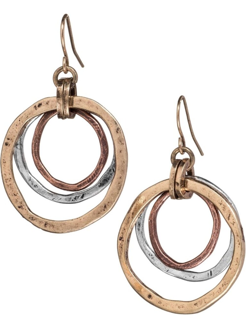 Handmade Sunrise Dangle Earrings - Lightweight Mixed Metal, Coastal Bohemian